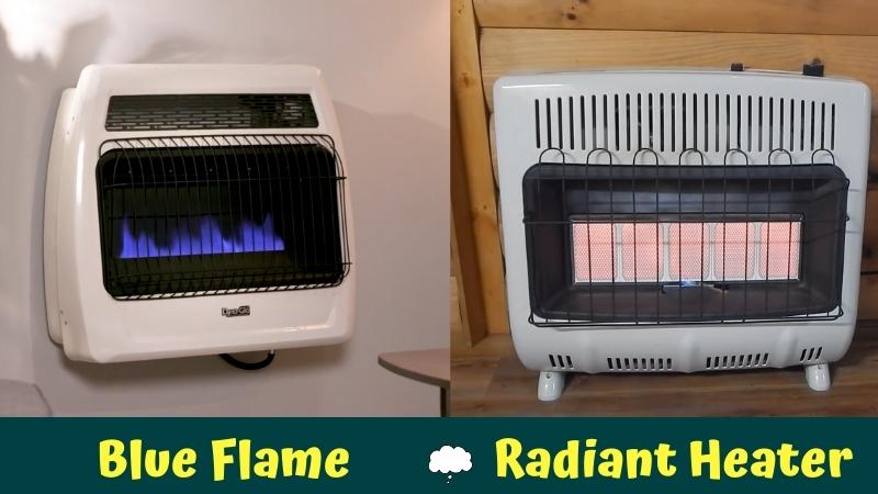 Blue Flame and Radiant Propane Heater for Indoors